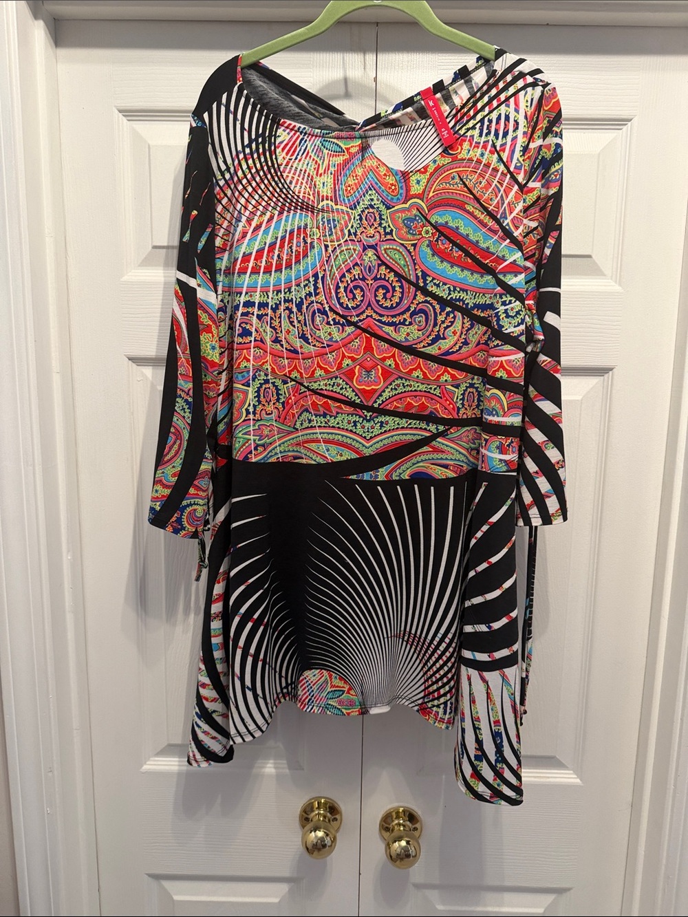 Connie Black Multicolor Paisley & Optical-Print Tunic